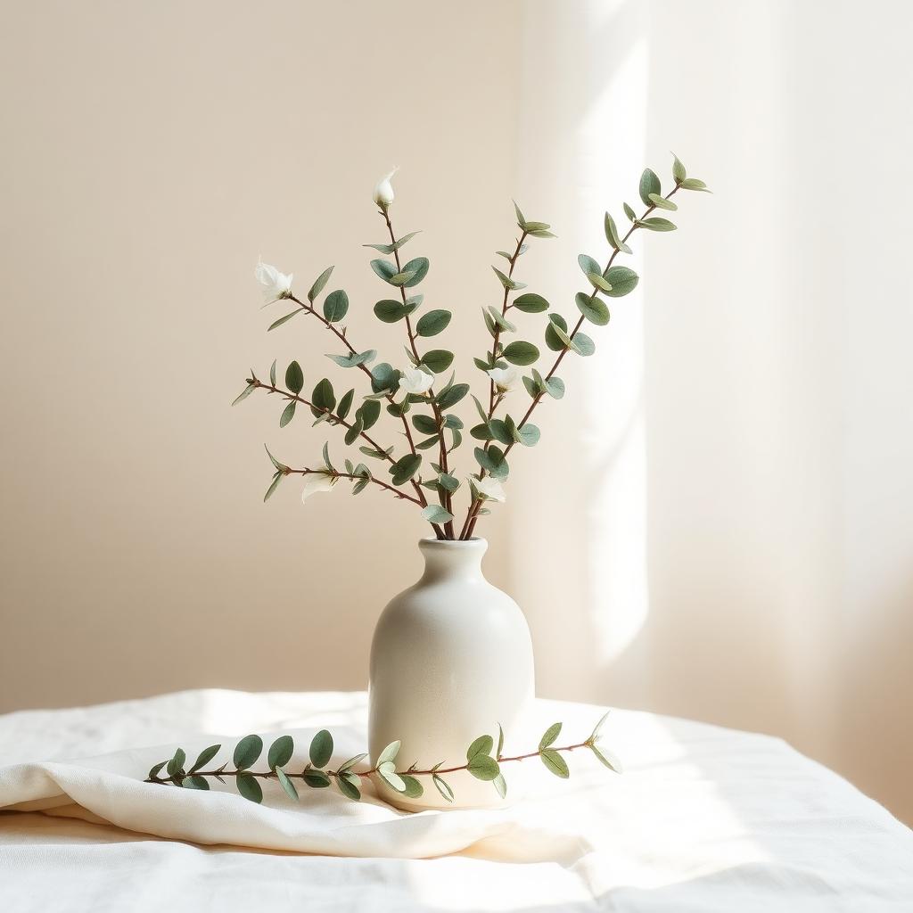 Botanical still life with eucalyptus